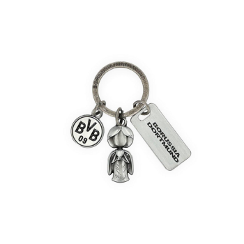 Borussia Dortmund BVB Schlüsselanhänger Schutzengel mit 3 Charms Metall